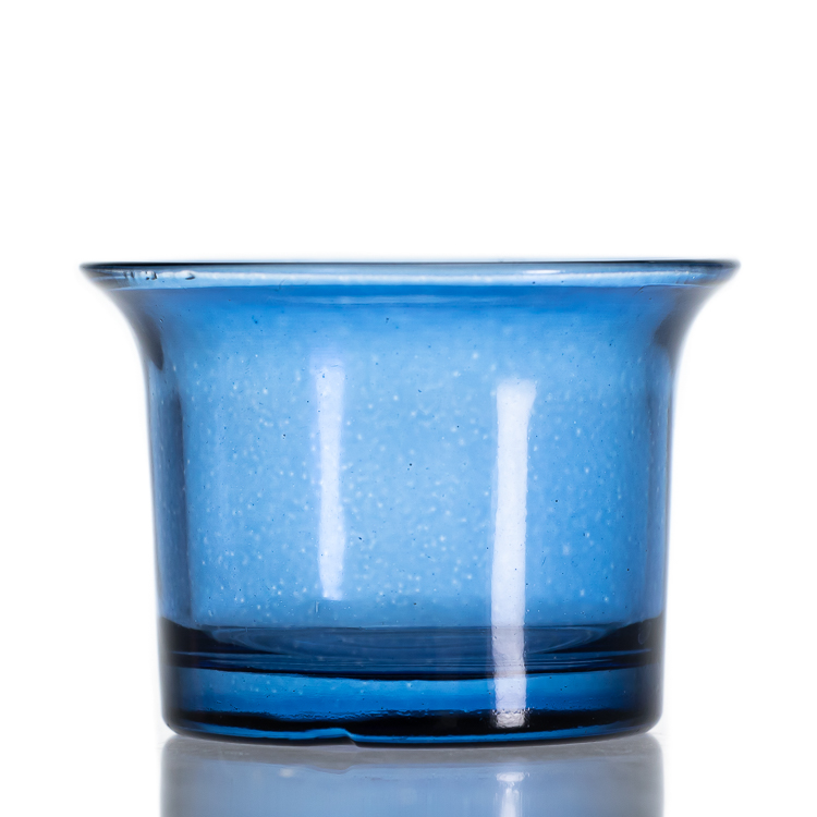 Wholeasle Round 50 ml Glass Blue Candle Jars Cup Small Tea Light candle