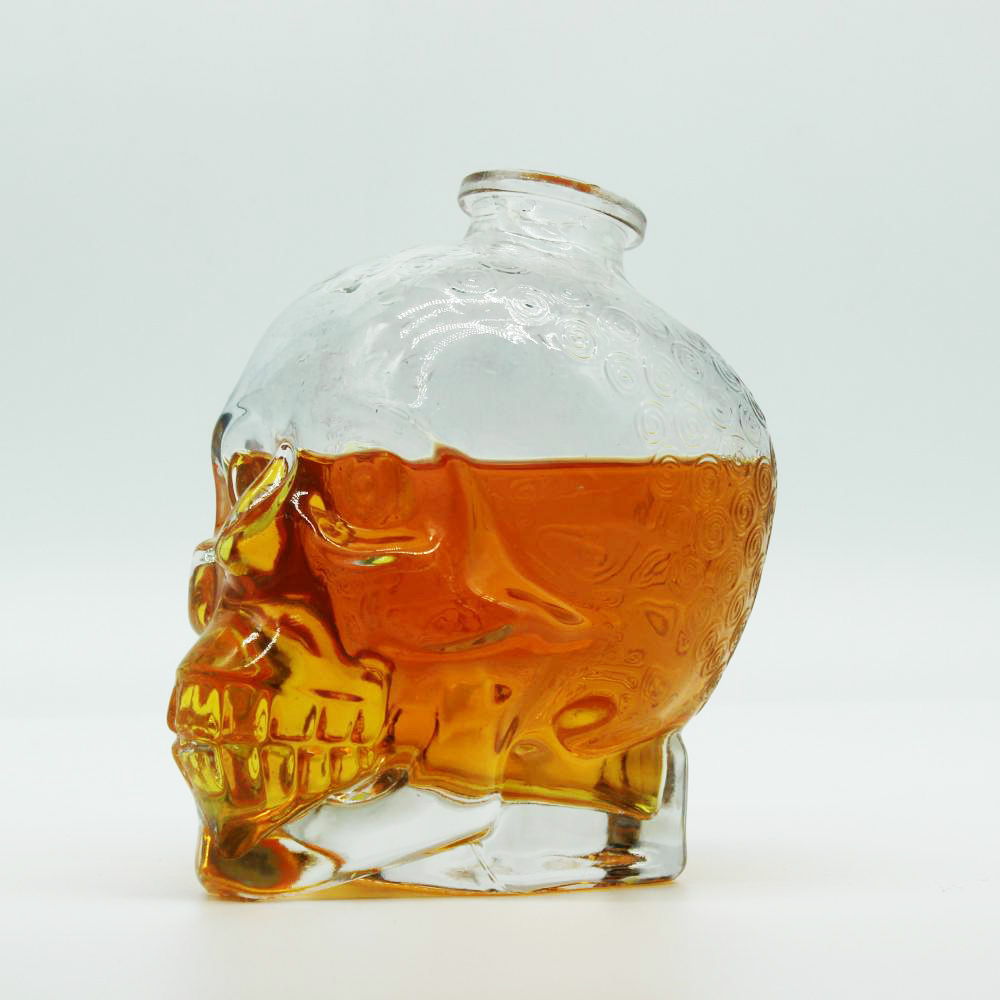 Skull bottle whisky unique shape skull botlle 700ml 750ml vodka skull
