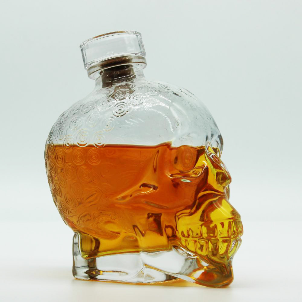 Skull bottle whisky unique shape skull botlle 700ml 750ml vodka skull