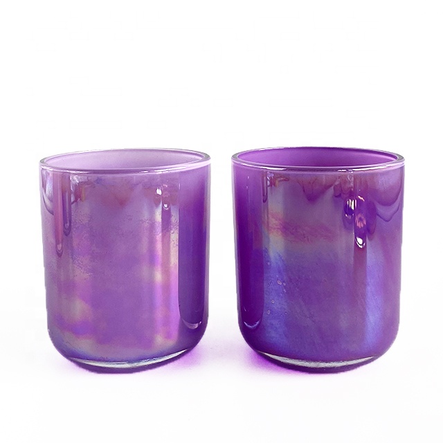 Holographic Electroplate Heavy Rocks Candle Glass