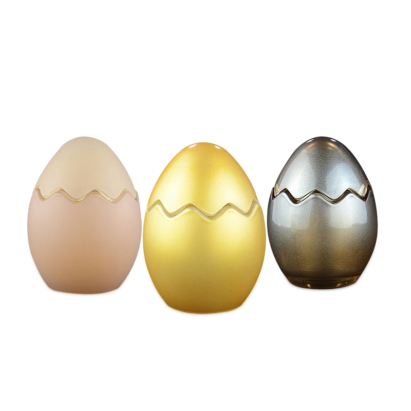 Wholesale egg shaped crystal jar candle unique scented candle jar with lid