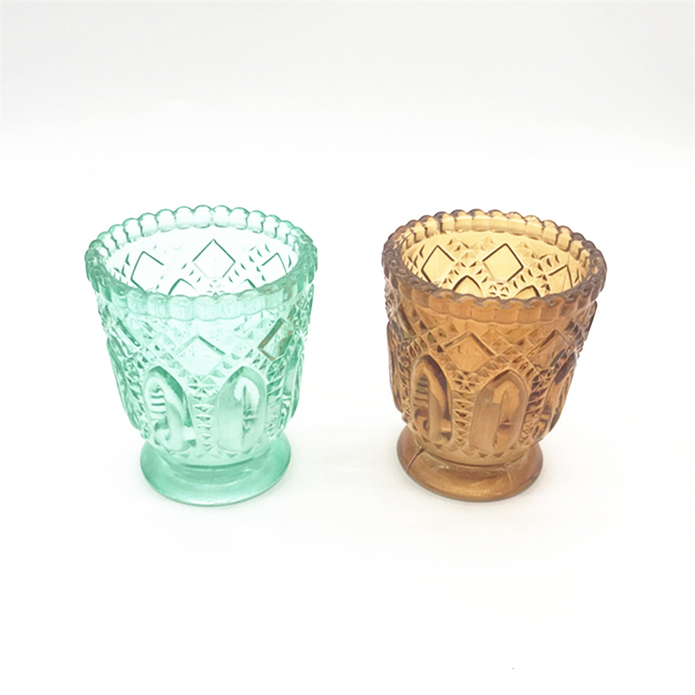 Vintage candle cups are used for decoration Embossed candle mug