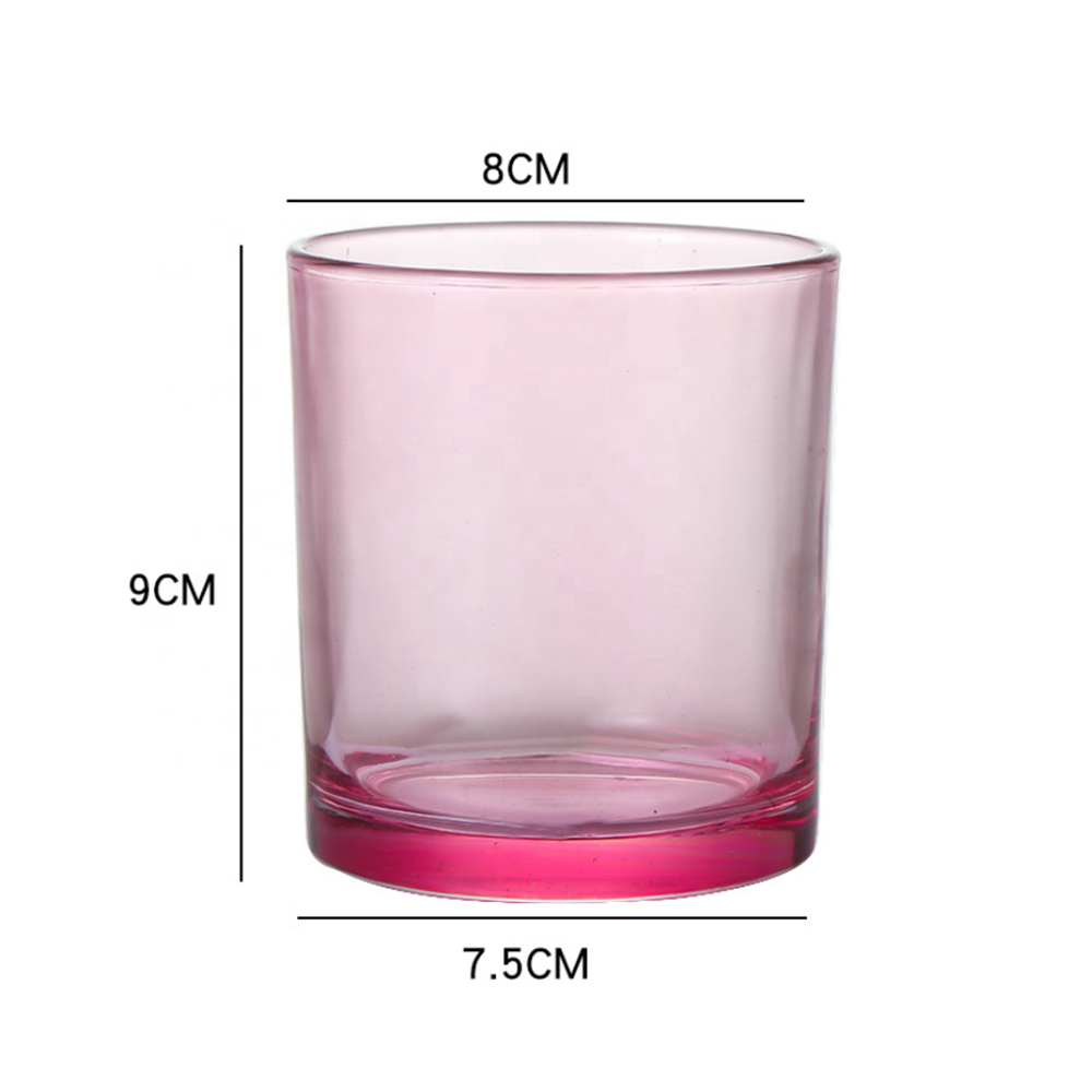 wholesale custom colored pink candle jars,High Quality Glass