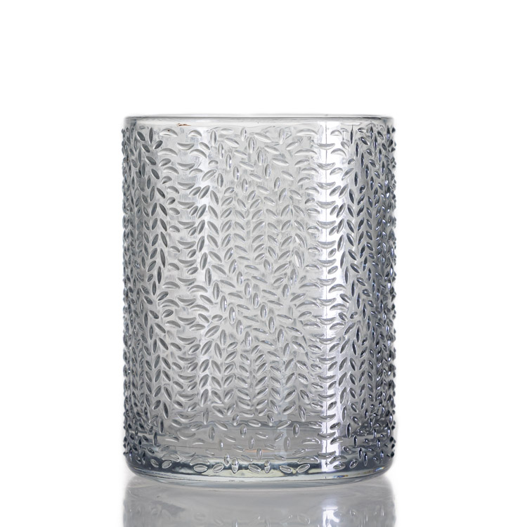 Wholesale glass candle holder 300ml pearl color candle glass jar