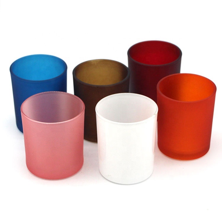 Wholesale Price Multi-Colored Matte Color Beautifully Glass Household Candle Jar