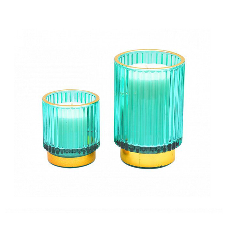 Wholesale Fragrances Luxury Colored Clear Glass Candle Jar With Lid