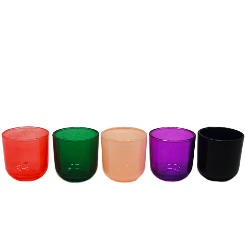 Little Cute 2oz Empty Candle Jar Colorful Small Glass Candle Container Customized Colors