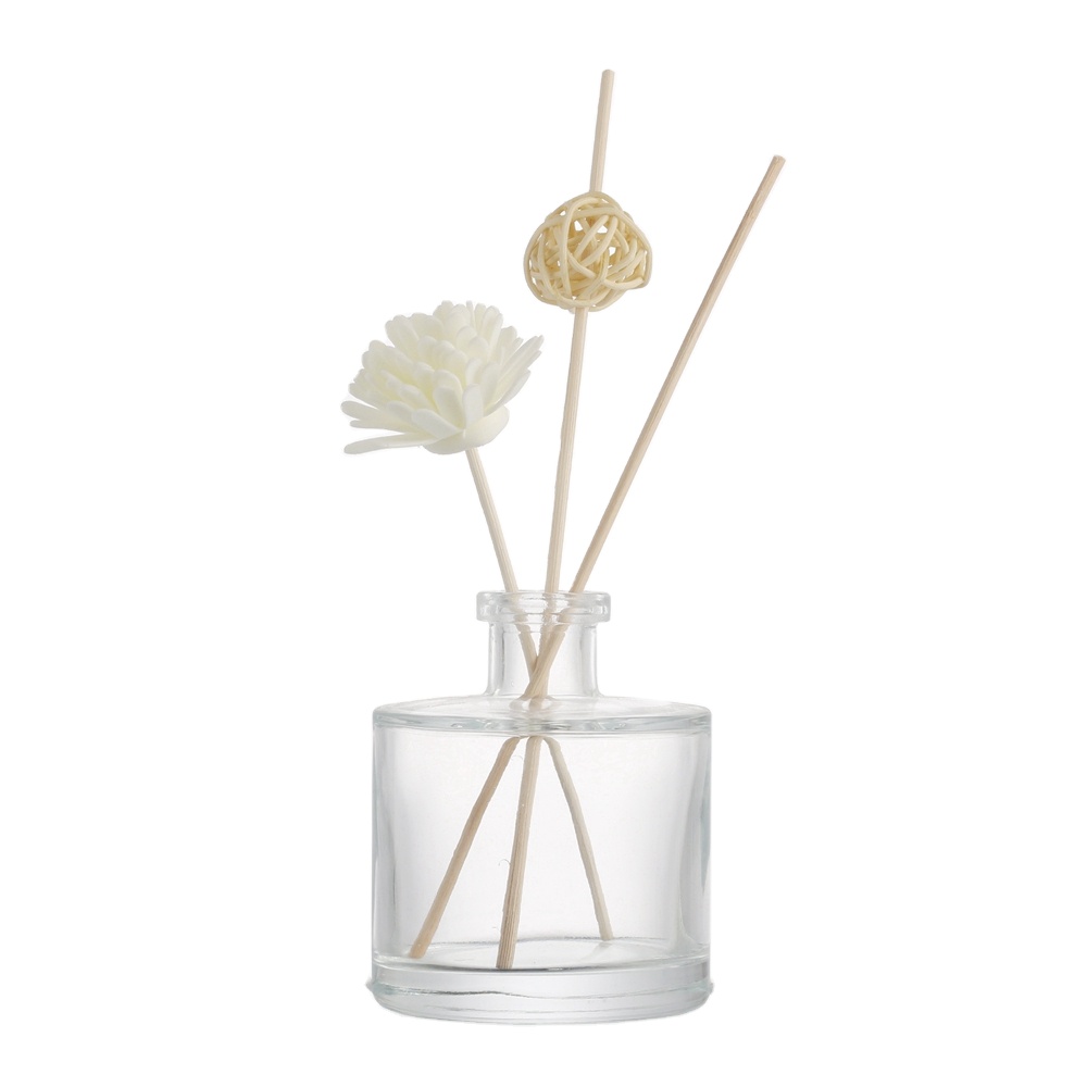 Empty flat square shape 50 ml diffuser glass bottle with cover lid