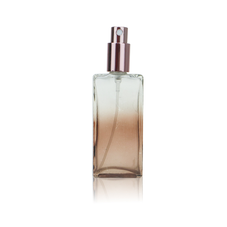 Stock Water Cube Luxury unique square 50ml transparent perfume glass bottle