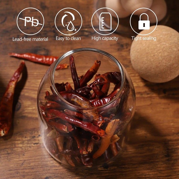 Glass Storage Tank Borosilicate Glass Sealed Cans Food Grains Container Storage Jar with Cork for Kitchen Sugar