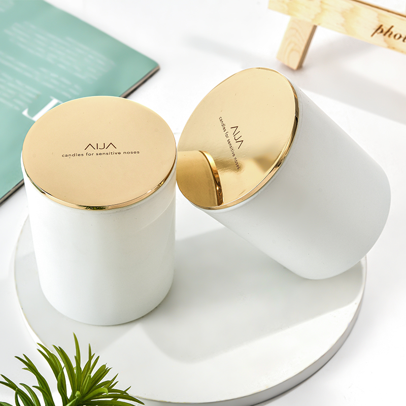 200ml 300ml 420ml Scented candle jar Glass candlestick Empty jar Metal lid custom logo