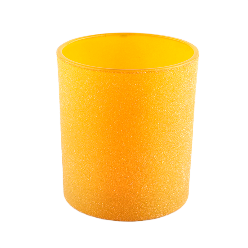 High Quality 8Oz Empty Glass Candle Jars Yellow Candle Containers For