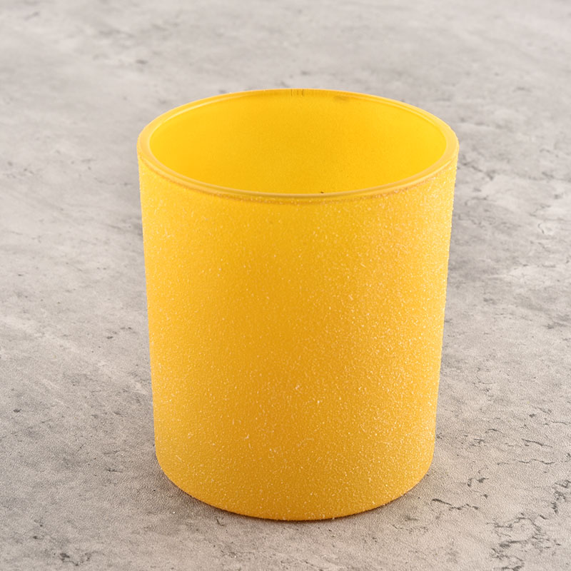 High Quality 8Oz Empty Glass Candle Jars Yellow Candle Containers For