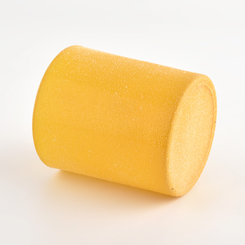 High Quality 8Oz Empty Glass Candle Jars Yellow Candle Containers For Making Candles