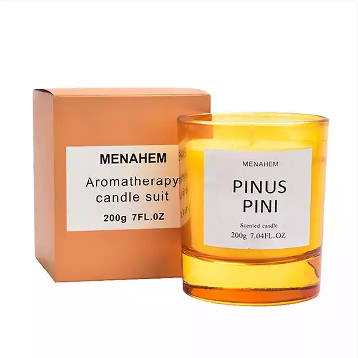 Wholesale Custom 10oz Multi Color clear empty luxury orange Candle Jar with Lid