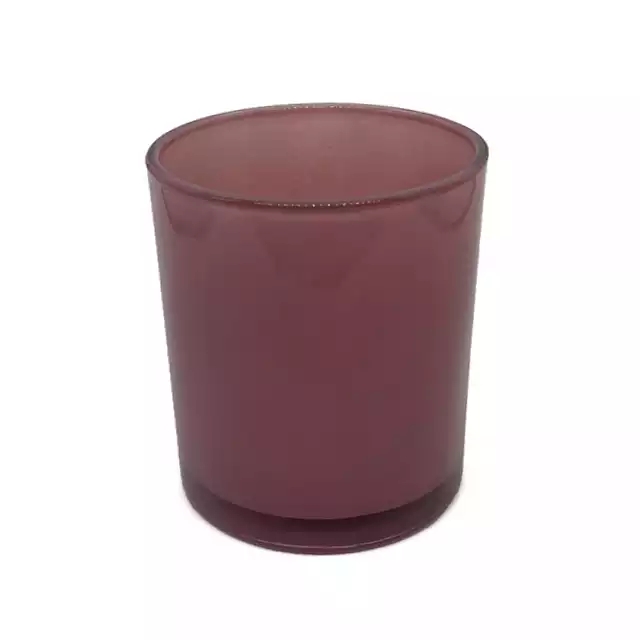 Multi color spray polished glass candle making jar with bamboo lid