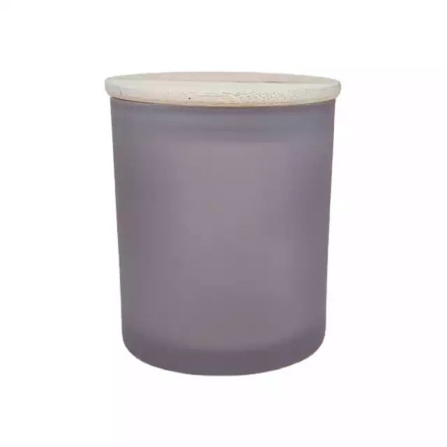 factory supply 9.9oz frosted craft candle container with lid for candle making