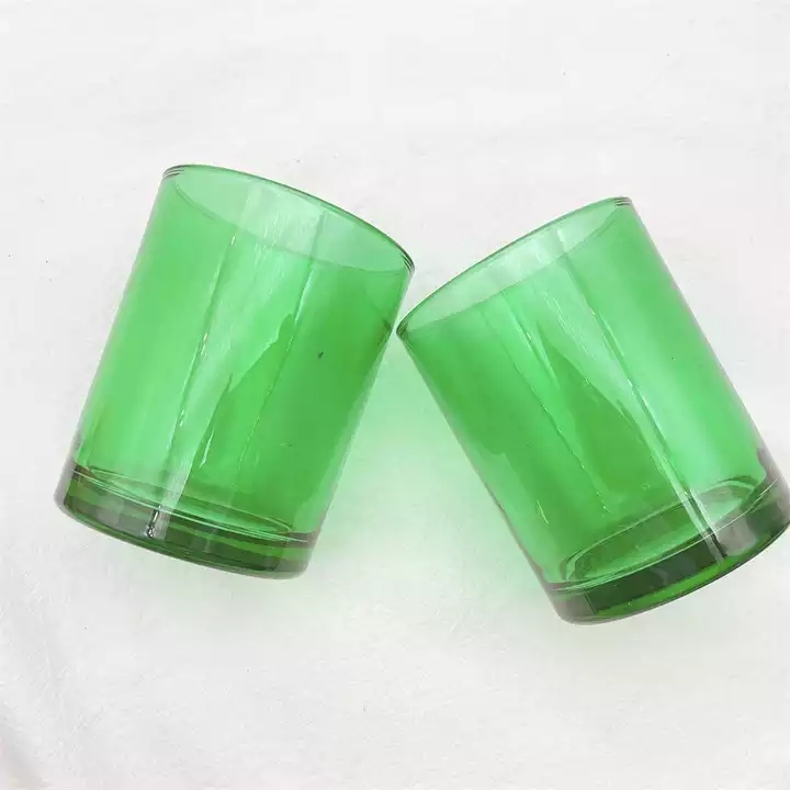 9oz Empty translucent color glass candle containers with wooden lid