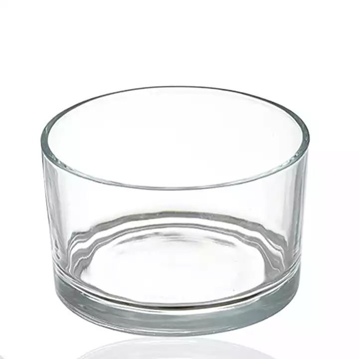 Custom Large Clear Empty Glass 3 Wick Candle Jar Container with Lid pot chandelle