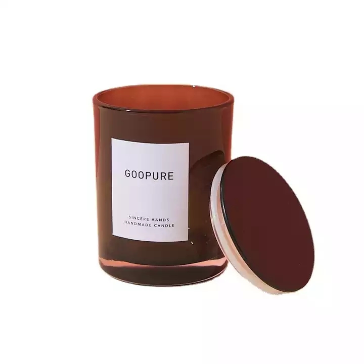 Luxury Glossy Internal Painting Black White 200ML Candle Cups Containers Glass Candle Jars with Metal Lid