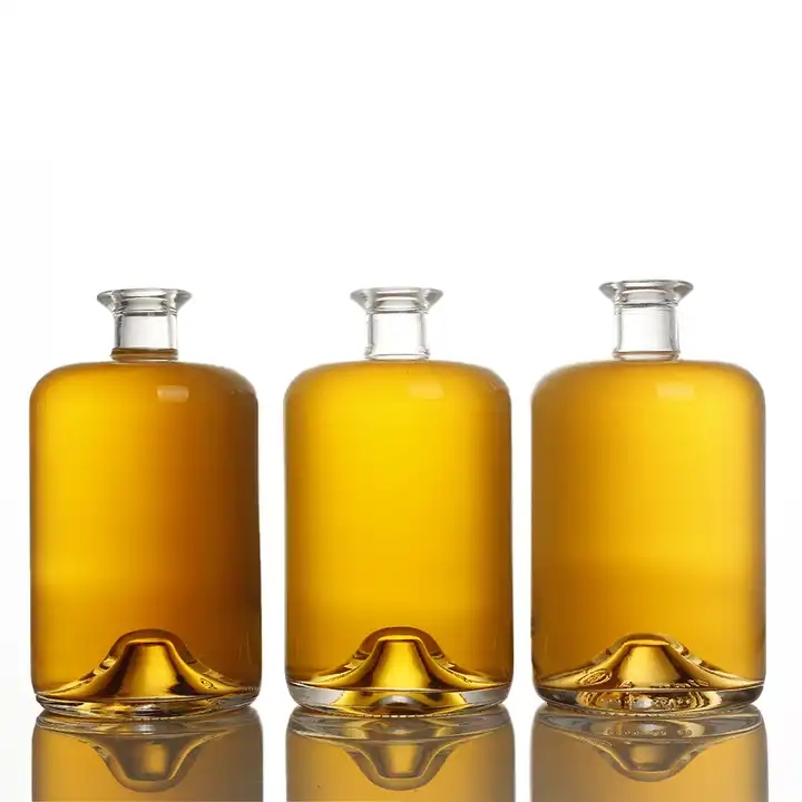 Wholesale screen printing decal logo 200ml 700ml 750ml liquor gin vodka whisky rum tequila spirits glass bottle with cork