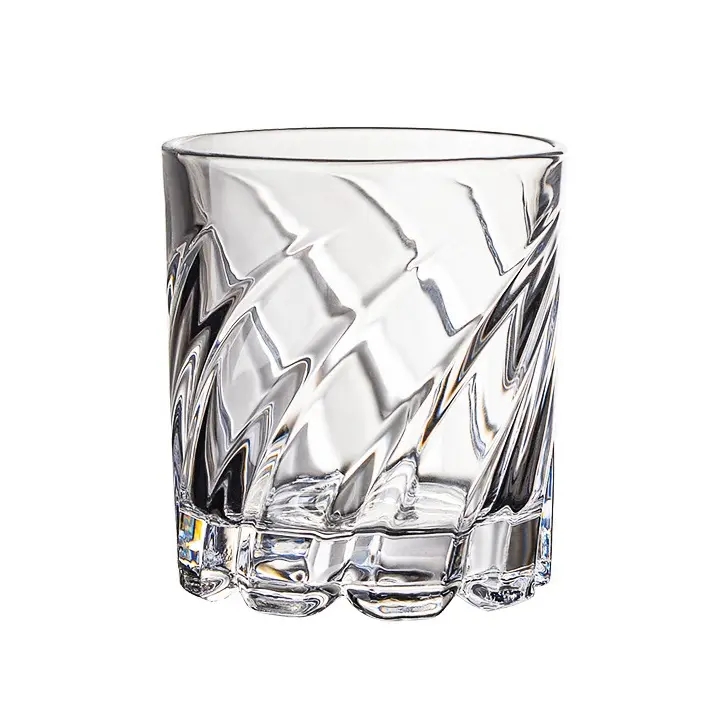 Wholesale 250ml lead-free drinking glass tumbler spinning whiskey glass ...