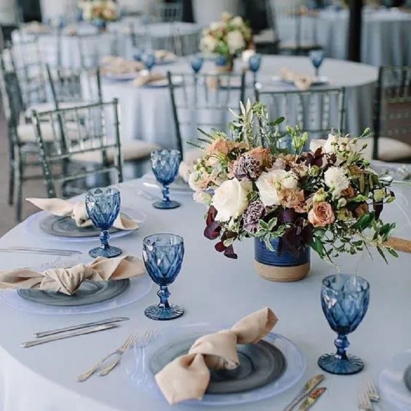 Dishwasher Safe Elegant Diamond Blue Green Vintage Colored Wine Glass