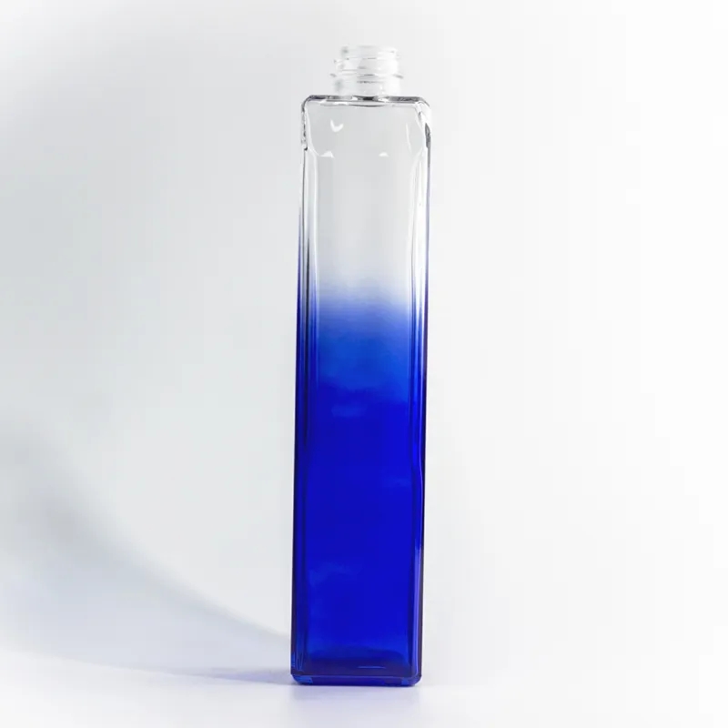 500ml 700ml 750ml Vodka Whiskey Square Glass Bottle Empty Transparent frosted Glass Bottle for alcoholic beverages