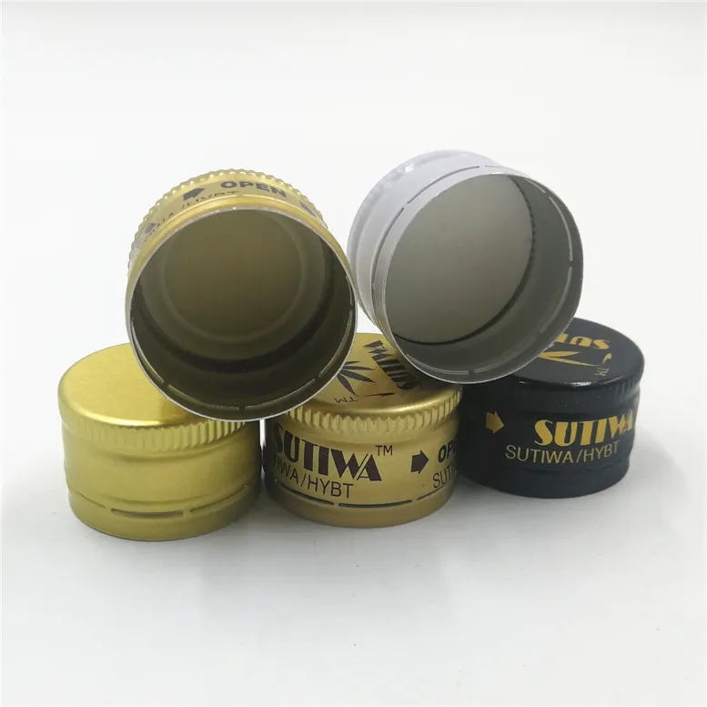 High quality 28mm 38 mm aluminum sacmi ropp TPE liner BVS 3105 aluminum alloy alcohol beverage spirits drinks metal screw caps