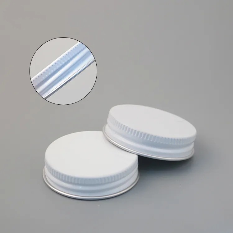 Customized 38-400 45-400 53-400 Regular Month Size Matt White Metal Lids for Plastic and Glass Jar