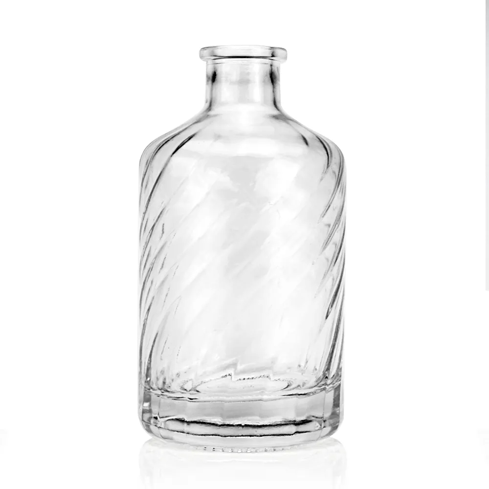 unique shaped bottle glass wholesale 500ml luxury gin vintage clear glass liquor bottle for brandy