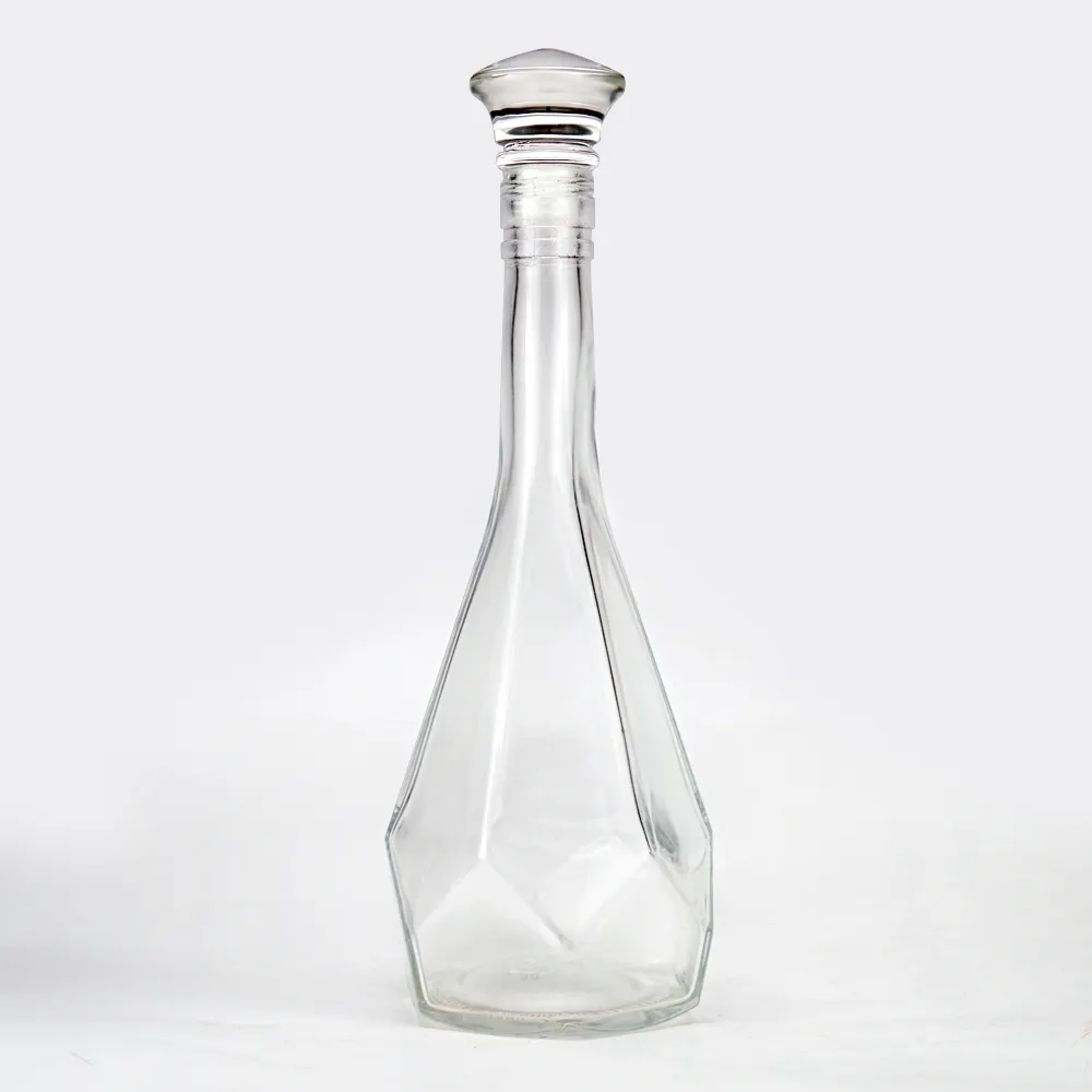 Premium shaped Empty Liquor 750ml Glass Vodka Bottle 500ml wine glass bottle