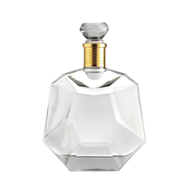 Custom Empty Crystal Glass Wine Bottles 500ml 750 Ml liquor Glass Bottle