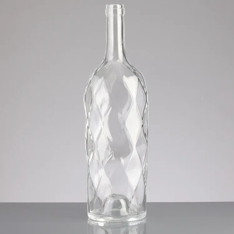 Custom High Quality Unique Shaped 750ml Glass Bottle for Liquor Vodka