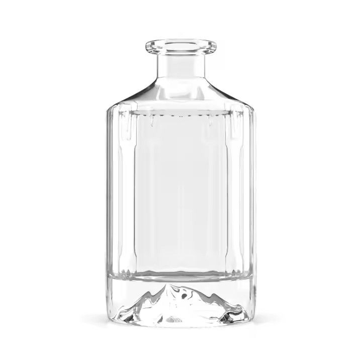 Unique Glass Bottle 700ml 750ml Rum Vodka Gin Whisky Liquor Glass Bottle With Iceberg Bottom