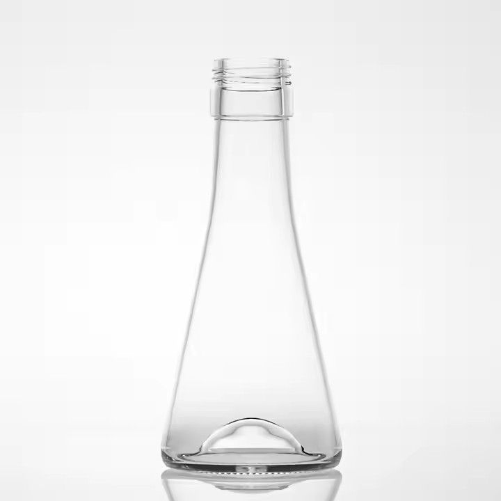 100Ml Triangular Miniature Size Screw Top Finish Rising Bottom Transparent Drink Glass Water Bottles