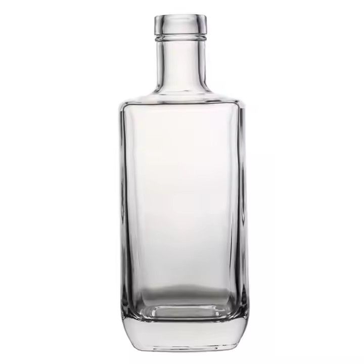 700ml & 750ml Square Clear Glass Bottles for Tequila Liquor Gin Whisky with Decal Surface Handling for Beverage Use