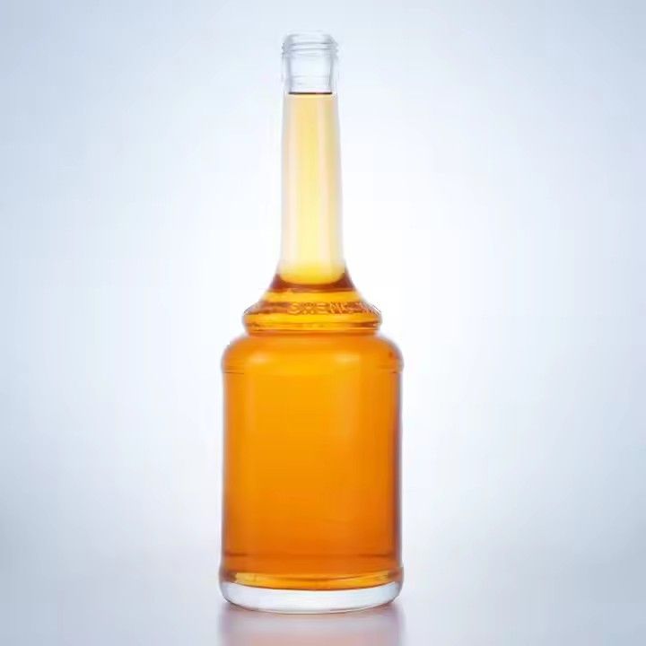 Creative Unique Shape 500ml Custom Long Neck Glass Liquor Bottle For Brandy Vodka Gin Transparent Whiskey Bottles