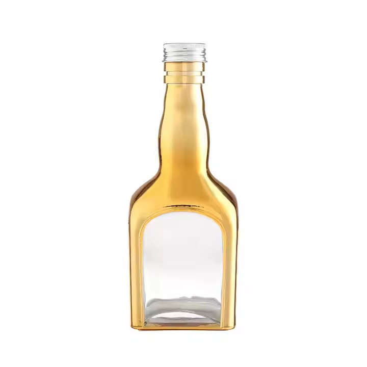 gold color 500ml 700ml 750ml 375ml Extra Flint Factory Empty Whisky Vodka Gin Glass bottles with corks
