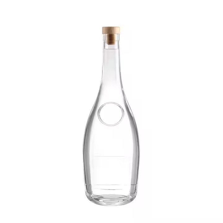 Top Grade OEM factory screen printing fancy whiskey bottles spirits bottles with cork top lid