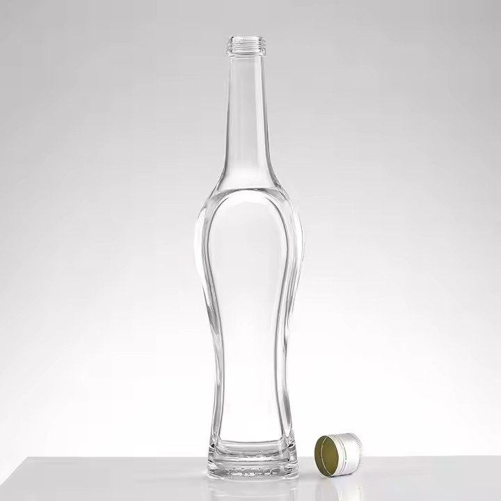 200ml 375ml 500ml 700ml 750ml custom empty clear whiskey vodka liquor glass bottle with T-Top