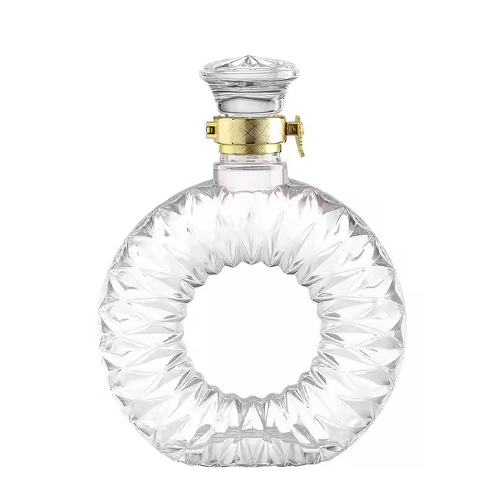 Clear Round Logo Printing 700ml750ml Empty Liquor Glass Bottle for Olso Vodka Gin Rum Brandy Spirit Super Flint Liquor Bottles