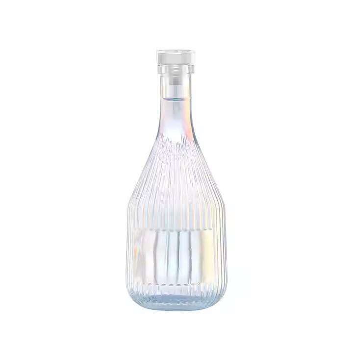 Popular Personalized Color Ice Crack Glass Kaleidoscope Neon Crystal Glass Wine Bottle Set Of Glasses And Bottle For Whiskey