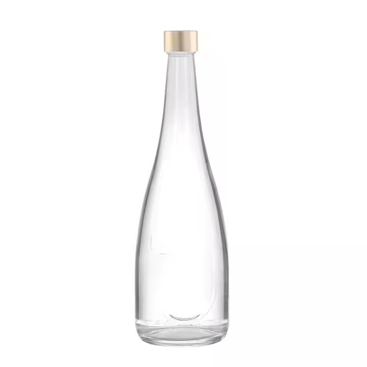 Wholesale empty square round transparent clear flint 250ml 500ml 750ml Olive oil screw cap glass bottle