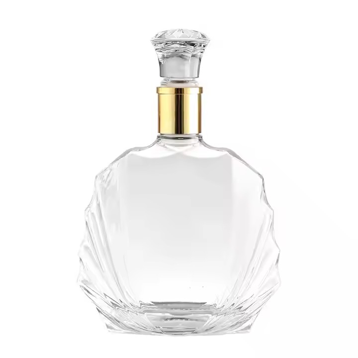 Transparent Empty 750ml 1000ml Flint Glass Liquor Wine Vodka Tequila Bottle With Sealed Cork Lid