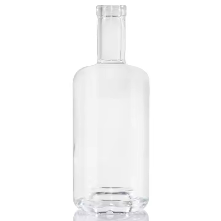 Wholesale Cylinder 700ml Clear Empty Vodka Liquor Gin Rum Tequila Whisky Brandy Spirit Glass Bottle With Corks