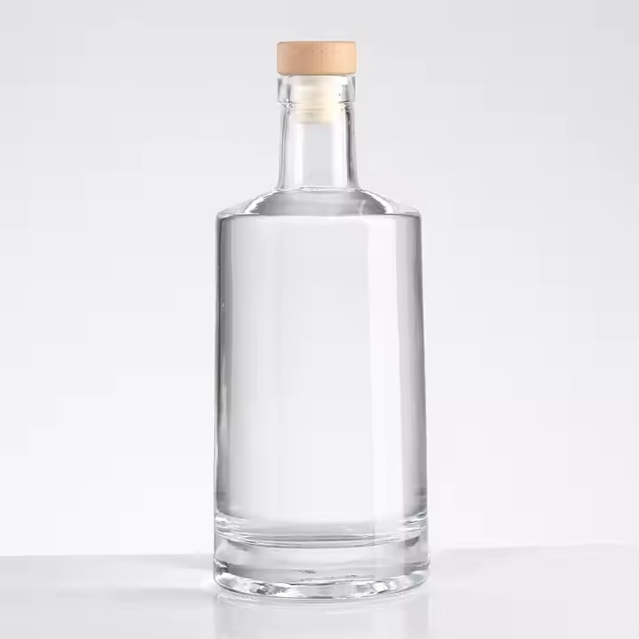 wholesale cylindrical 1 inch vodka alcohol bottle cheap bottle for old rum gin bottle 350 ml round
