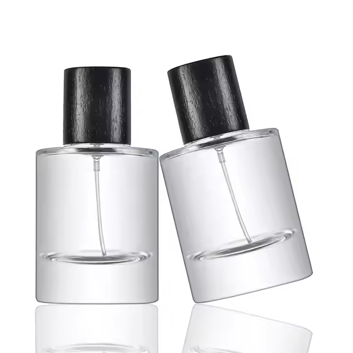 Factory Wholesale Thick Bottom Perfume Bottle Clear Perfume Bottle Round Perfume Bottles 50Ml Glass With Box