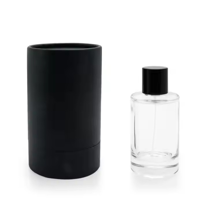 Empty High Quality Cylinder Transparent Glass Perfume Bottle OEM 30ml 50ml 100ml Perfume Bottle With Gift Box