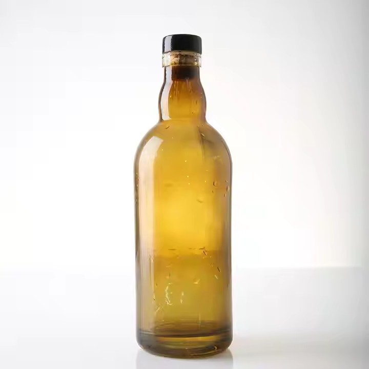 Empty Round 250 ml 275 ml 330 ml 500 ml Olive Green Glass Beer Bottles for Beverage Alcohol Spirit With Caps Wholesale